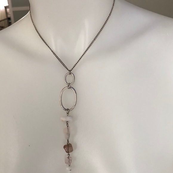 Oxidized looking gem charm necklace - Picture 3 of 5